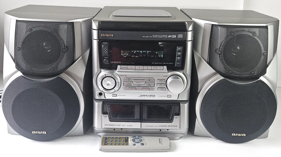 AIWA CX-NA555 3 CD转换器双磁带调幅/调频立体声系统带遥控器 — 第 4/4 张图片