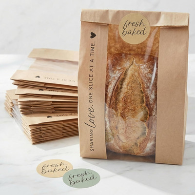 Beautiful Bread Bags for Homemade Bread - Clear Window Bags Keep Your Sourdough