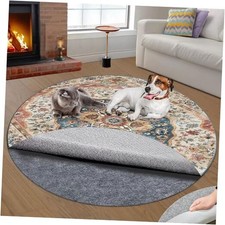 5 Ft Round Rug Pad, Waterproof & Non Slip Rug Pads Felt + Rubber Backing, 