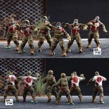 Homemade 1/72 Zombie Soldier Army 6 Soliders Finished Model