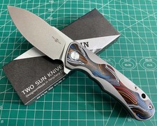 TWOSUN FOLDING KNIFE Color G10 TITANIUM HANDLE M390 EDGE TS511-M390-G10