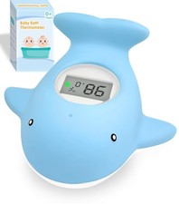 Baby Bath Tub Thermometer - Bathtub Water Thermometer with Room Temperature -...