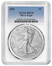 2025 SILVER EAGLE PCGS MS70