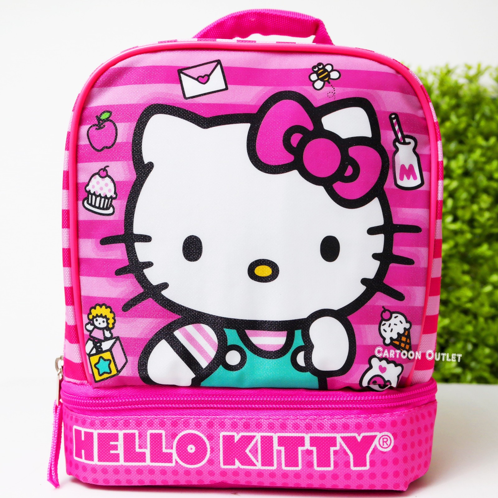 Sanrio Hello Kitty Insulated Lunch Box  Dual-Chamber Food Trending Lunch Bag