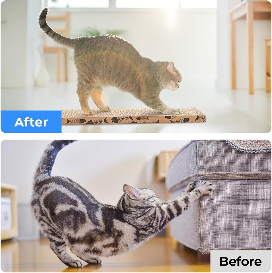 Splicing Cat Scratch Pad for Indoor Cats & Kittens, 2 Pack Cardboard ...