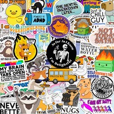 225PCS Funny Holographic Stickers for Adults by Puraesla, Waterproof Multi