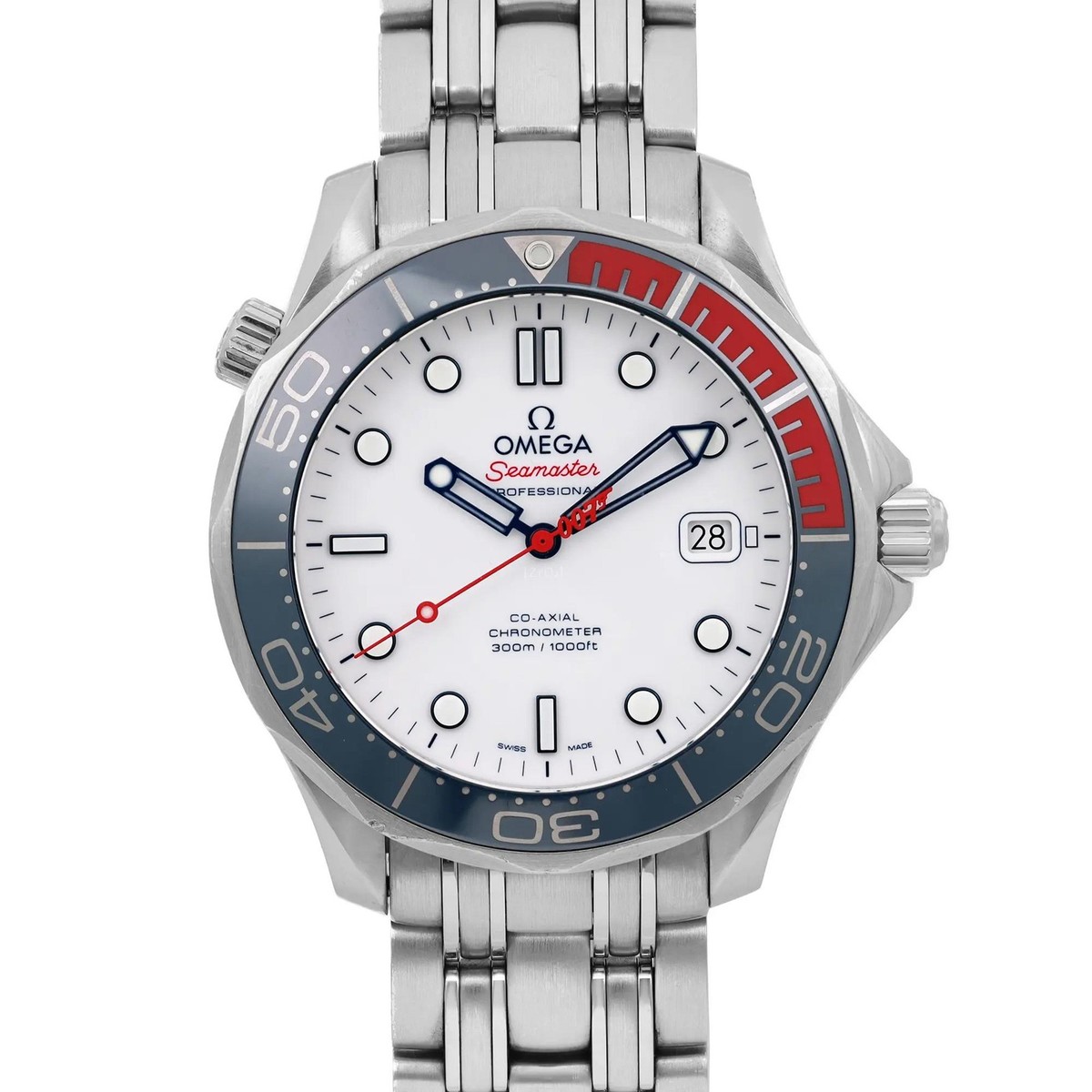 Omega Seamaster Diver 300M James Bond Steel White Dial Watch