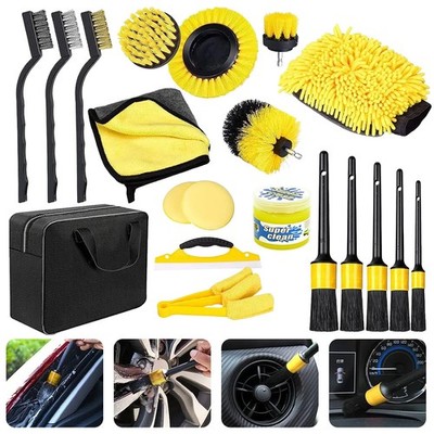 Auto Reinigungsset, 20tlg Autopflege Set Auto Detailingbürste Auto Wäsche Set