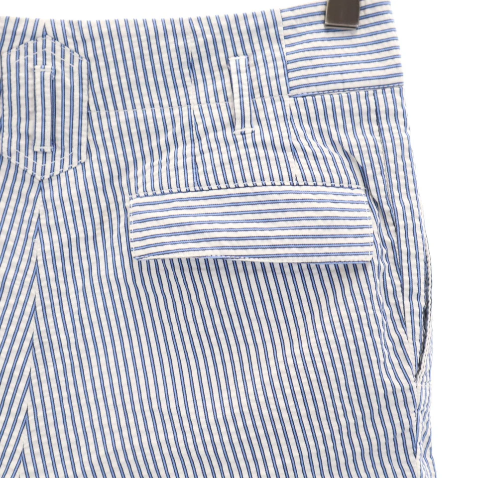 Pantalones Cortos GUCCI Hechos en Italia Patrón de Rayas Seersucker 36 Blanco Mujer Foto 3 de 4