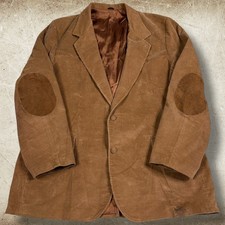 Vintage Pioneer Wear Western Blazer Mens Size 50 Brown Corduroy Yoke Elbow Patch