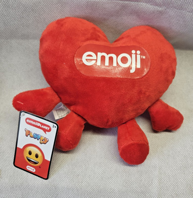 Emoji Planet Fluffy Relax Red Heart Plush Toy With Tag - Soft Emoticon Excellent
