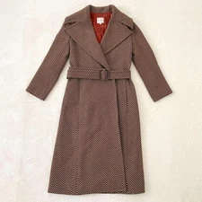 CELINE Phoebe Velvet Chesterfield Coat Jacket Blouson Women Size 36 Brown 