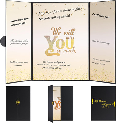 Black Gold Farewell Card We Will Miss You Decorations Farewell Party Decorations