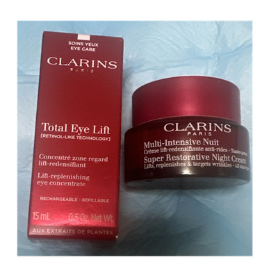 Clarins Total Eye Lift Cream 15mL & Clarins multi intensive nuit 250.00 value 