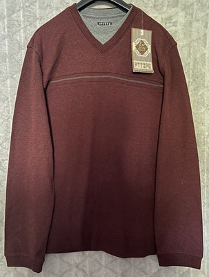 Herren Attire Burgunderrot Langarmshirt Größe L/G. Ref00281