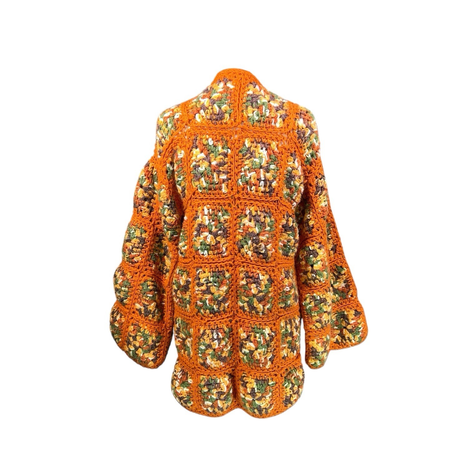 VTG GRANNY SQUARE PATCHWORK JACKET SWEATER HIPPIE… - image 7