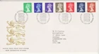 GB Stamps First Day Cover Definitive, Machin seven values 10p to 33p SHS 1990