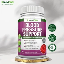 Blood Pressure Support - Hawthorn & Hibiscus - Heart &  Circulation - 90 Caps