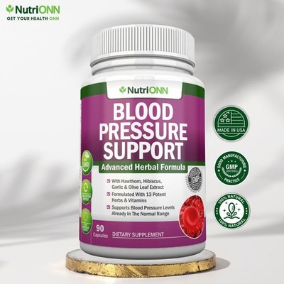 Blood Pressure Support - Hawthorn & Hibiscus - Heart &  Circulation - 90 Caps