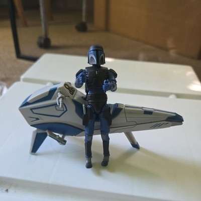 2010 Star Wars The Clone Wars Mandalorian Speeder Death Watch Warrior Set 3.75''