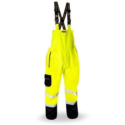 KwikSafety RIVER OTTER Rain Bib (REGULAR) Hi Vis OSHA Safety Rain Gear Overalls