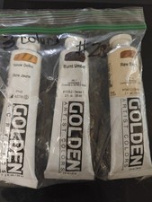Golden Acrylic Heavy Body Paint  2oz   Set Of 3  Lot # 28