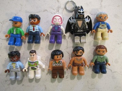 Lot 10 LEGO Duplo Figures Batman Key cave man and women Spider Woman Ghost