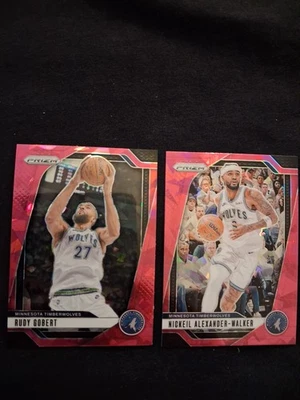 2x 2024-25 PRIZM - Rudy Gobert & Walker - PINK CRACKED ICE - Timberwolves - Bild 1 von 2
