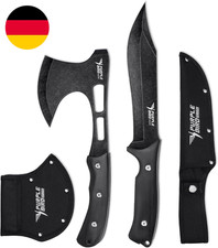 PURPLEBIRD Camping Axt Outdoor Messer Set, Axt Set 2 Teilig Mit Scheide, Festste