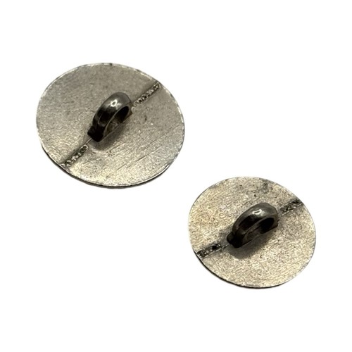 Vintage Silvertone Metal Hermes Buttons x2 - Bild 2 von 2