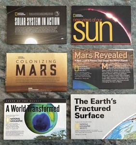 National Geographic Supplements/Maps - Mars, Solar System, Sun, Earth (Lot of 6)