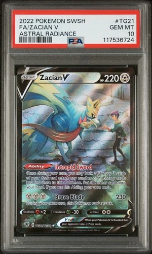 PSA 10 Zacian V TG21 Astral Radiance Trainer Gallery Ultra Rare Pokemon Card