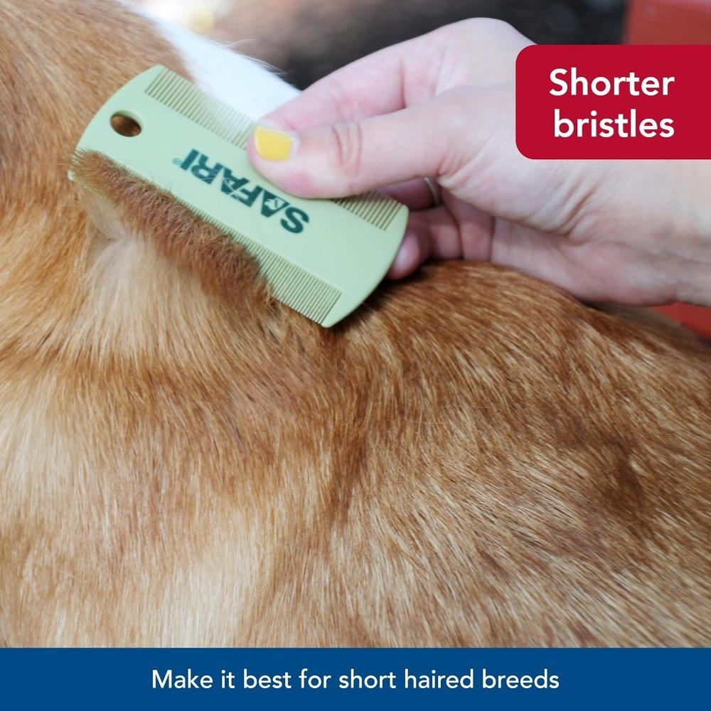 Double Sided Pet Grooming Comb for Short Hair Dogs Flea Prevention Detection