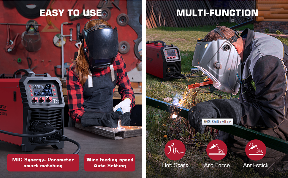 Reboot IG Welder, 250Ap 6 In 1 Gas/Gasless Flux Core IG/Stick/Lift - View #3