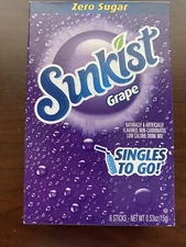 Sunkist Grape Sugar Free Water Enhancer Drink Mix Singles to go
