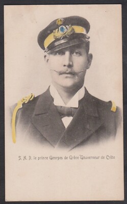 ALTE POSTKARTE S.A.R PRINZ GEORGE, GOUVERNEUR VON KRETA, GRIECHENLAND