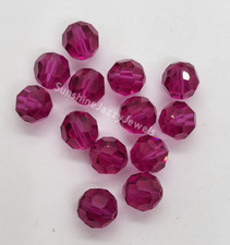 6pc Swarovski Crystal Fuchsia 10mm Faceted Round 5000 Beads