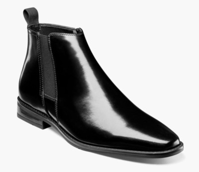 Stacy Adams Men's Knox Black Plain Toe Side Zipper Boots - 25544-001 Stock