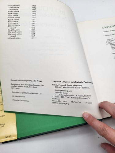 Britten's Watch & Clock Maker's Handbook Dictionary Guide 16th Edition - Picture 7 of 12