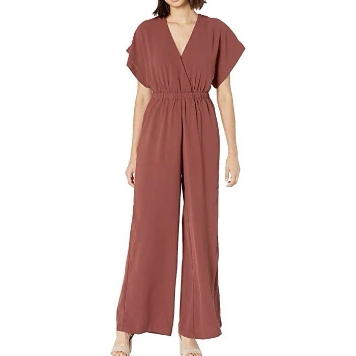 Bishop + Young Women’s Cameron Short Sleeve Crepe Jumpsuit Size XS NWT