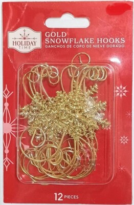 2x HOLIDAY Time 'Gold Snowflake'  Weihnachtsbaumhänger  a 12 Teile Import USA