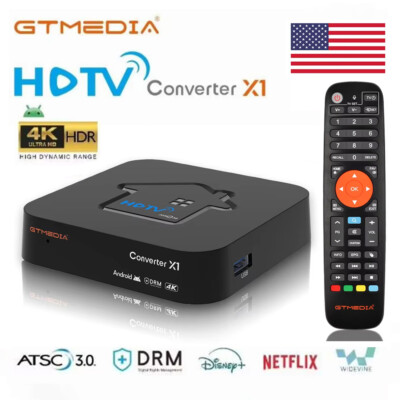 2025 New ATSC 3.0/1.0 HDTV Converter Android Smart TV Box 4K Streaming Box DVR