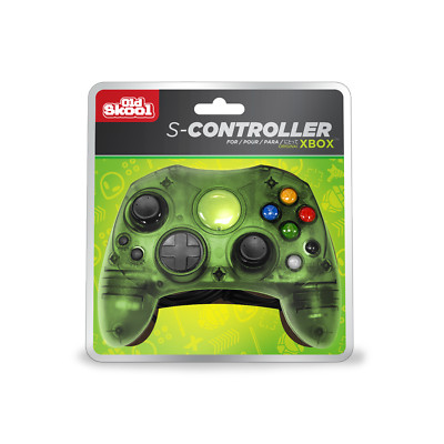 Old Skool Green Wired S-Type Controller for (Original XBOX)