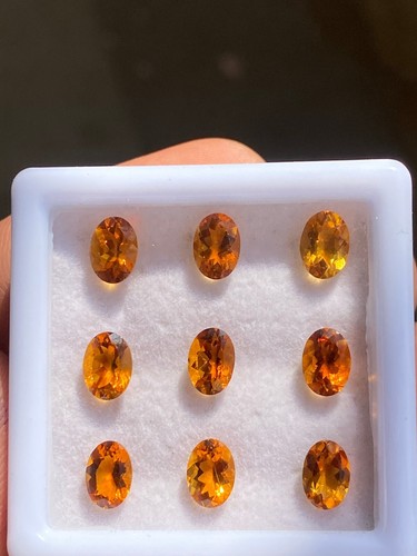 Lotto all'ingrosso ovale 7x5 mm PIETRA PREZIOSA NATURALE CITRINO GIALLO DORATO SCINTILLANTE - Foto 6 di 7