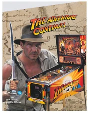 Indiana Jones Williams Pinball Flyer / Brochure/ Ad - Mint Condition