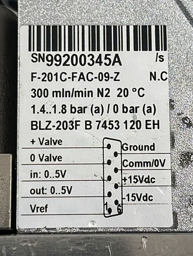 BronkHorst EL-FLOW F-201C-FAC-09-Z Mass Flow Meter Controller 1.4-1.8bar - Picture 8 of 8