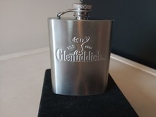 A Glenfiddich Stainless Steel 4oz Hip Flask "O Thou Muse" Inscription 