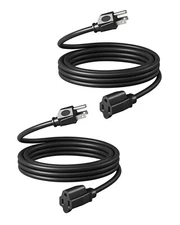 DEWENWILS 2 Pack Extension Cord 10ft, 14/3 SJTW Weatherproof Power Cable