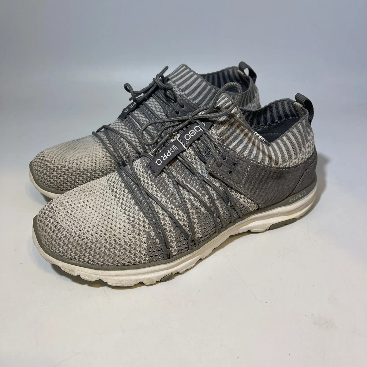 Abeo Pro Lite Flex Trac Grey Comfy Light Weight Sneakers Shoes Size 7.5W