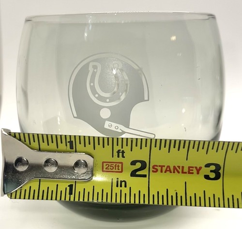Vintage 1970's Baltimore Colts NFL Football Team Smoked Lowball Whiskey Glass - Picture 8 of 9